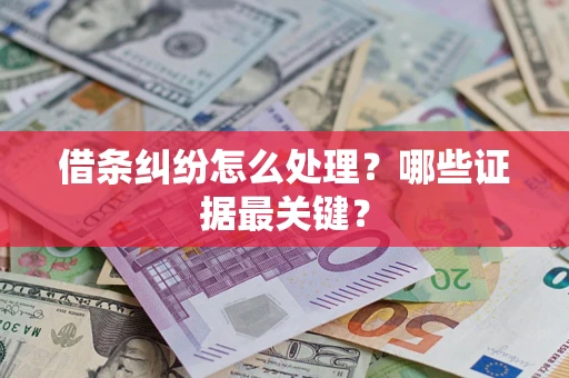 济南借条纠纷怎么处理？哪些证据最关键？