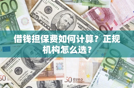 济南借钱担保费如何计算？正规机构怎么选？